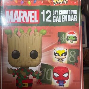Marvel Festive Countdown Calendar with Red and Green Accents
